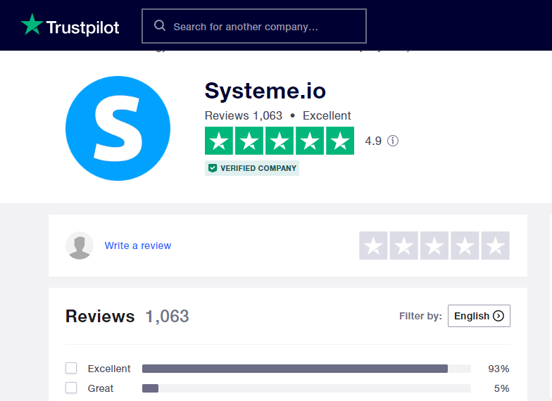 systeme.io-trustpilot-rating